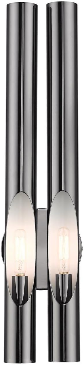 Livex Lighting Acra 2 Light Wall Sconce Black Chrome Finish