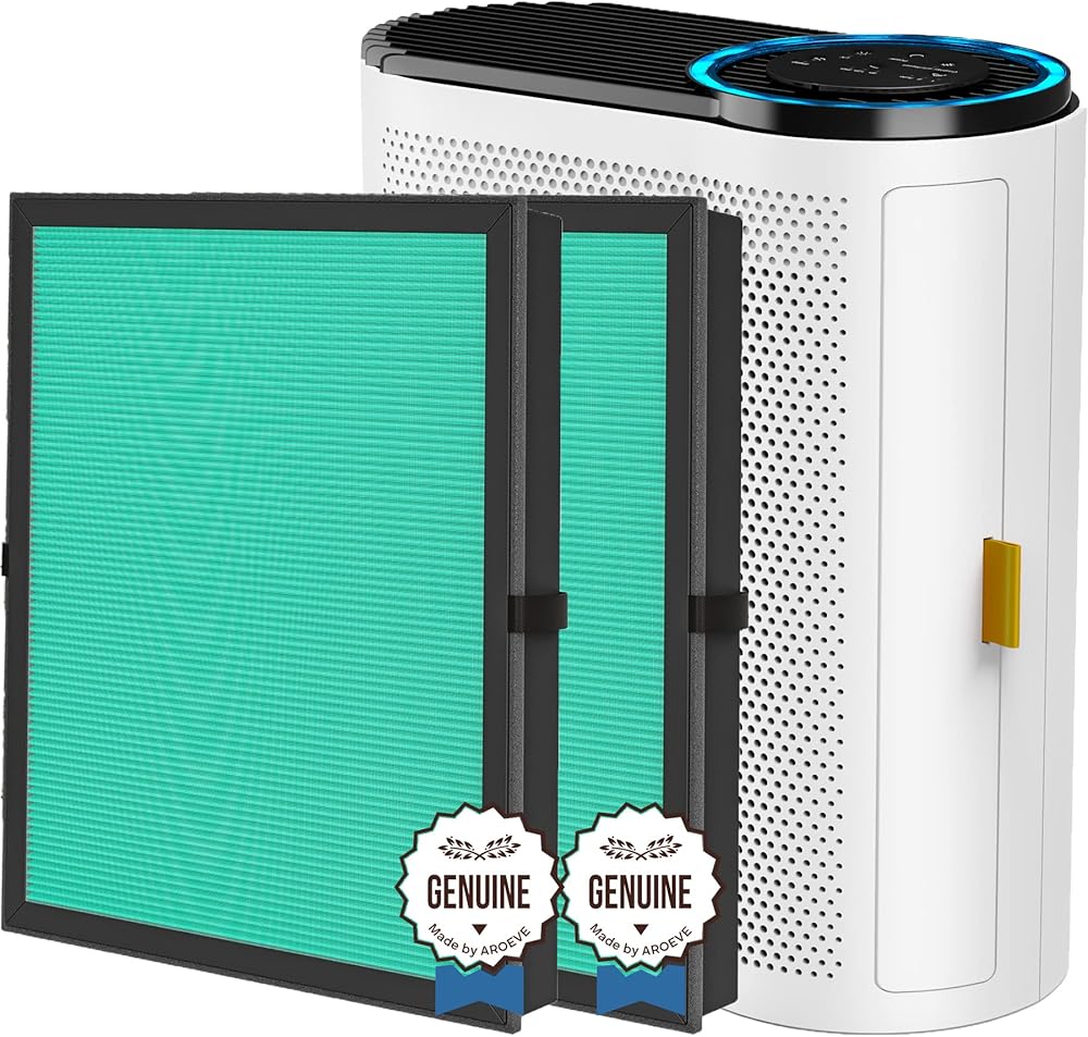 AROEVE Air Purifier for Home(MK04-White) with Three Air Filter(One Basic Version & Two Pet Dander Version) for Dust, Pet Dander, Smoke, Pollen
