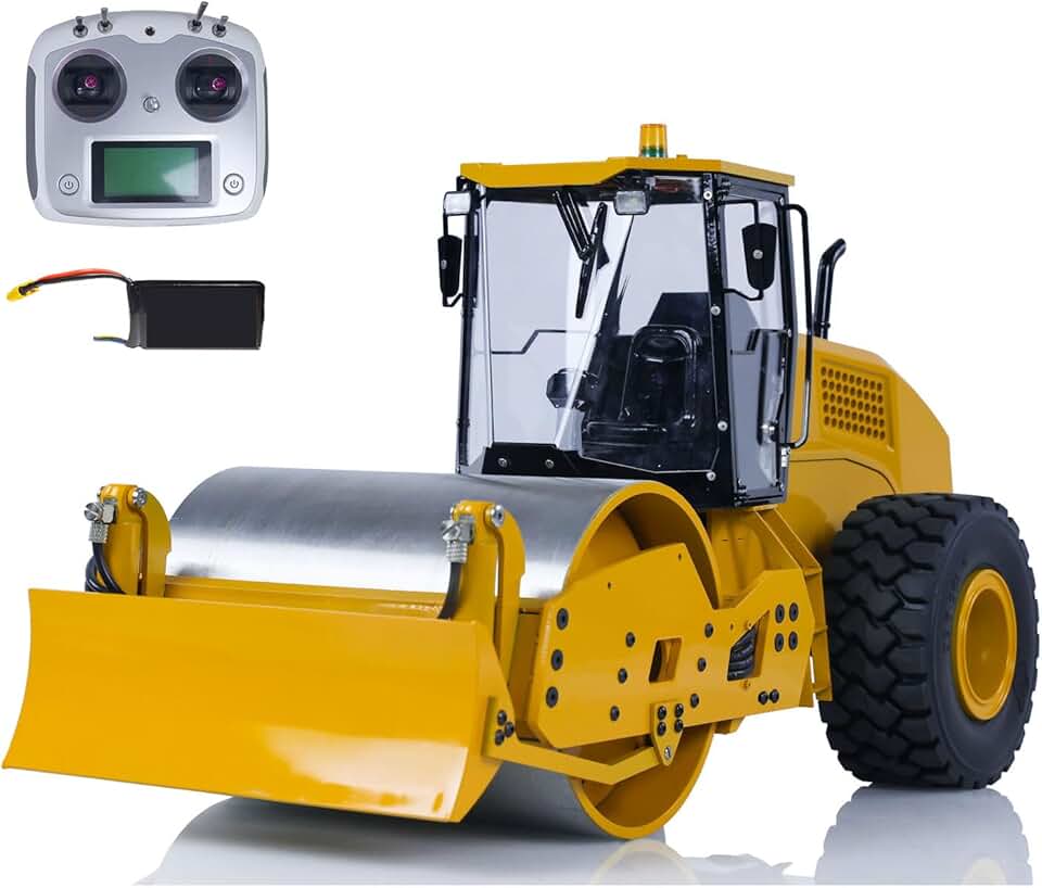 1/12 Cs11 Metal Hydraulic RC Road Roller Remote Control Car Model Ready to Run Motor Servo ESC