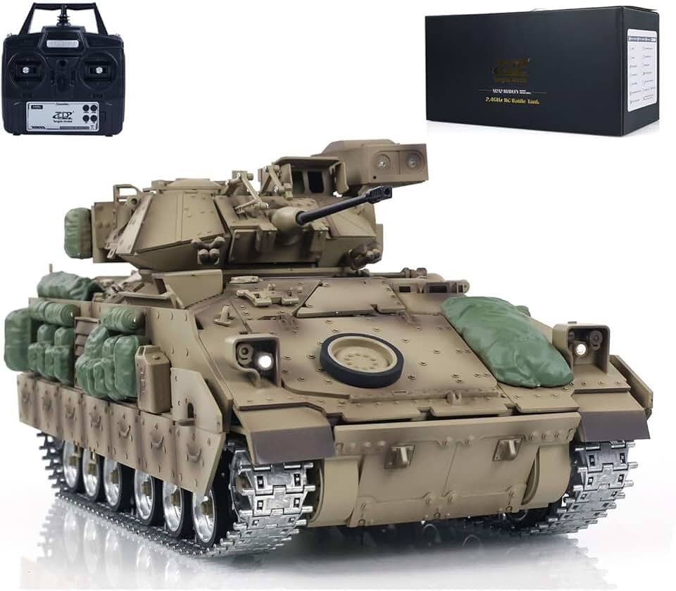 TOUCAN RC HOBBY 1/16 TD Military RC Tank M2A2 Bradley Metal Tracks Radio Control Combat Vehicles
