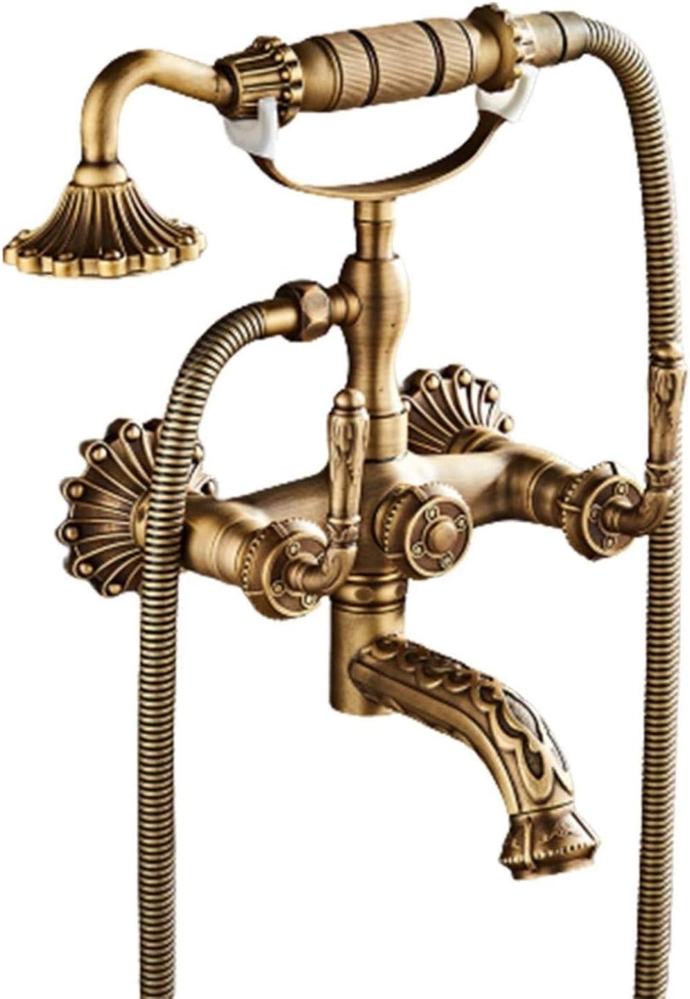 Shower Set Ceramic Valve C-o-r-e Home Hotel Simple Bathroom Bathtub Faucet Nordic Retro Copper in-Wall