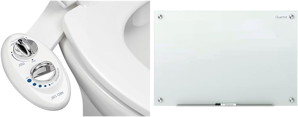 LUXE Bidet NEO 120 Toilet Attachment & Quartet 4' x 3' Magnetic Glass Dry Erase Board Bundle