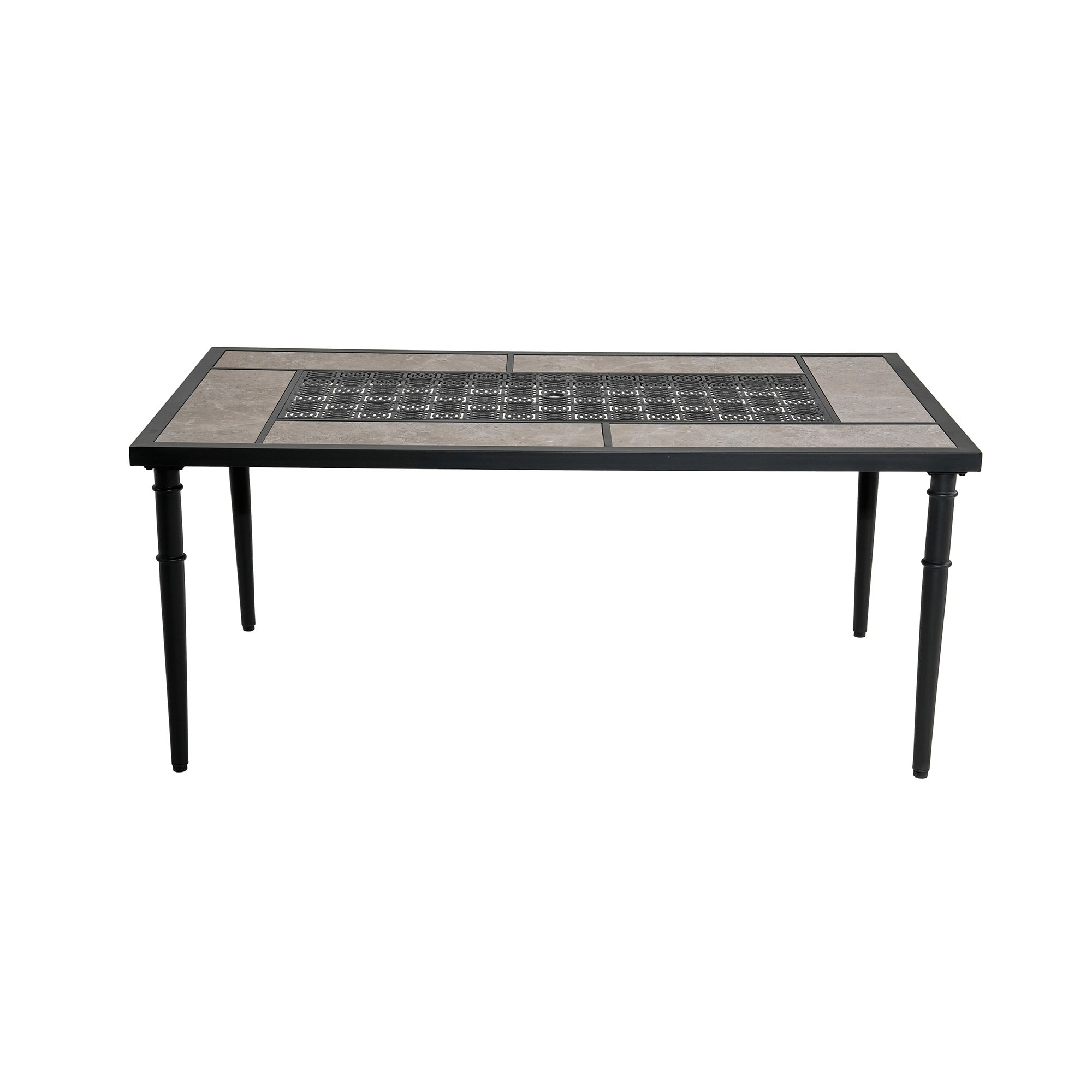 allen + roth Thomas Lake Rectangle Outdoor Dining Table 39-in W x 67-in L with Umbrella Hole