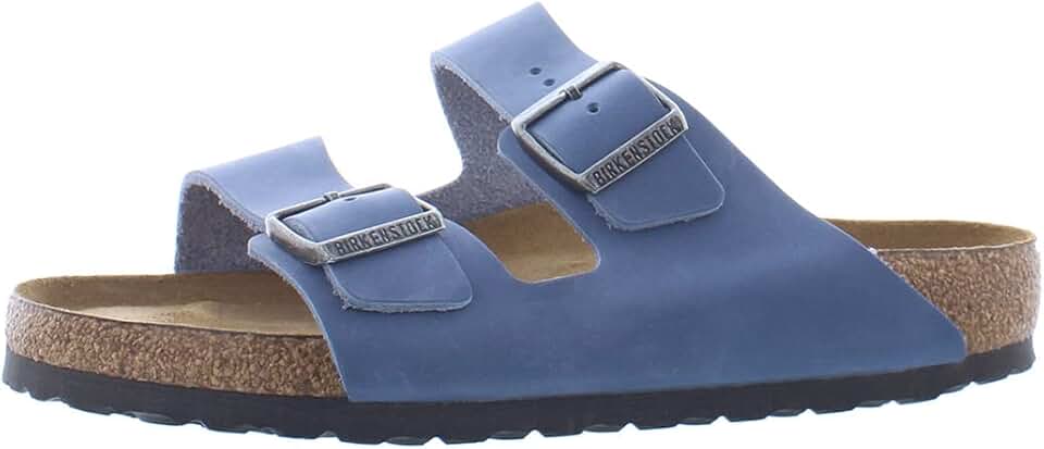 Birkenstock Unisex Arizona Sandal Soft Footbed Dusty Blue Oiled Leather 43 R EU