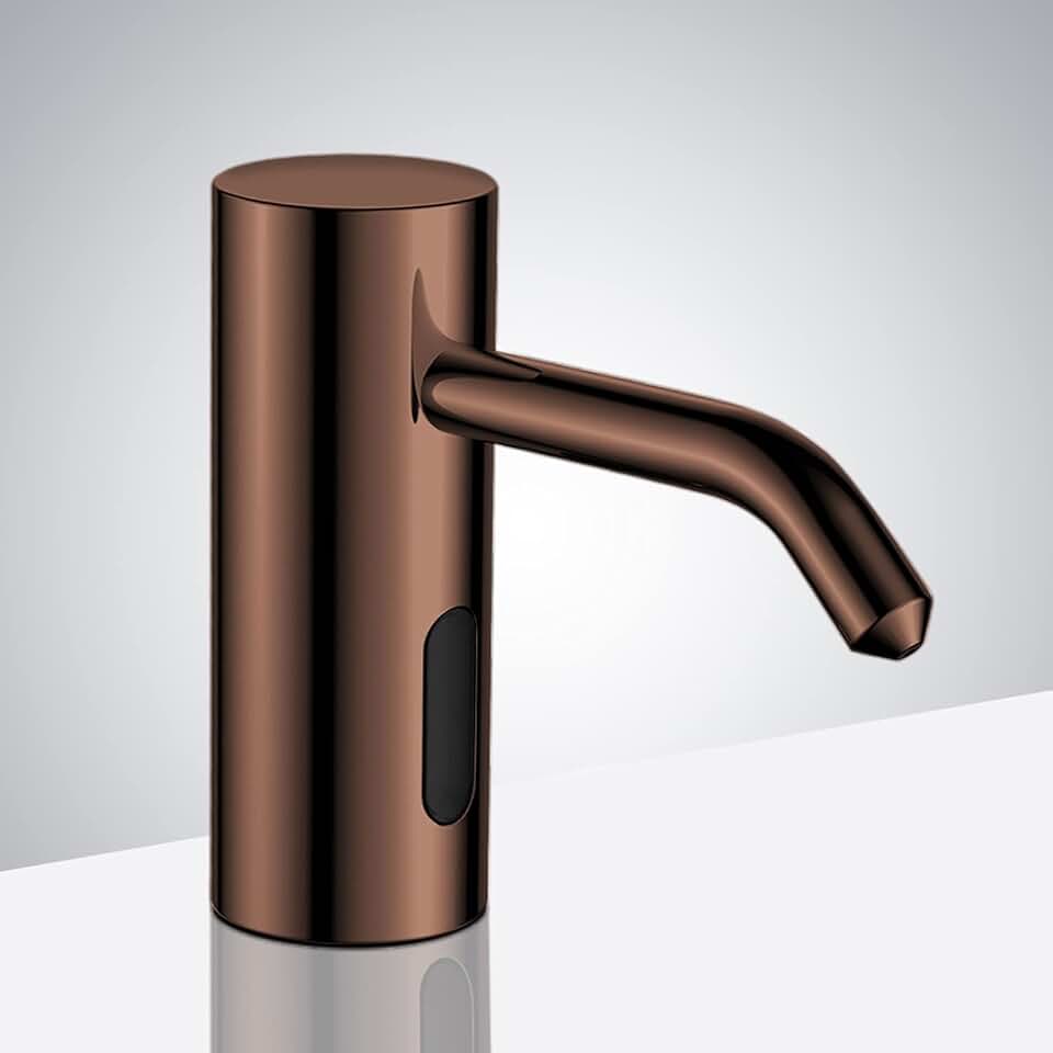 Deauville Commercial Motion Sensor Liquid Soap Dispenser - FS1186 Contemporary Style Deck Mount Solid Brass Sensor Soap Dispenser - Light Oil Rubbed Bronze Finish