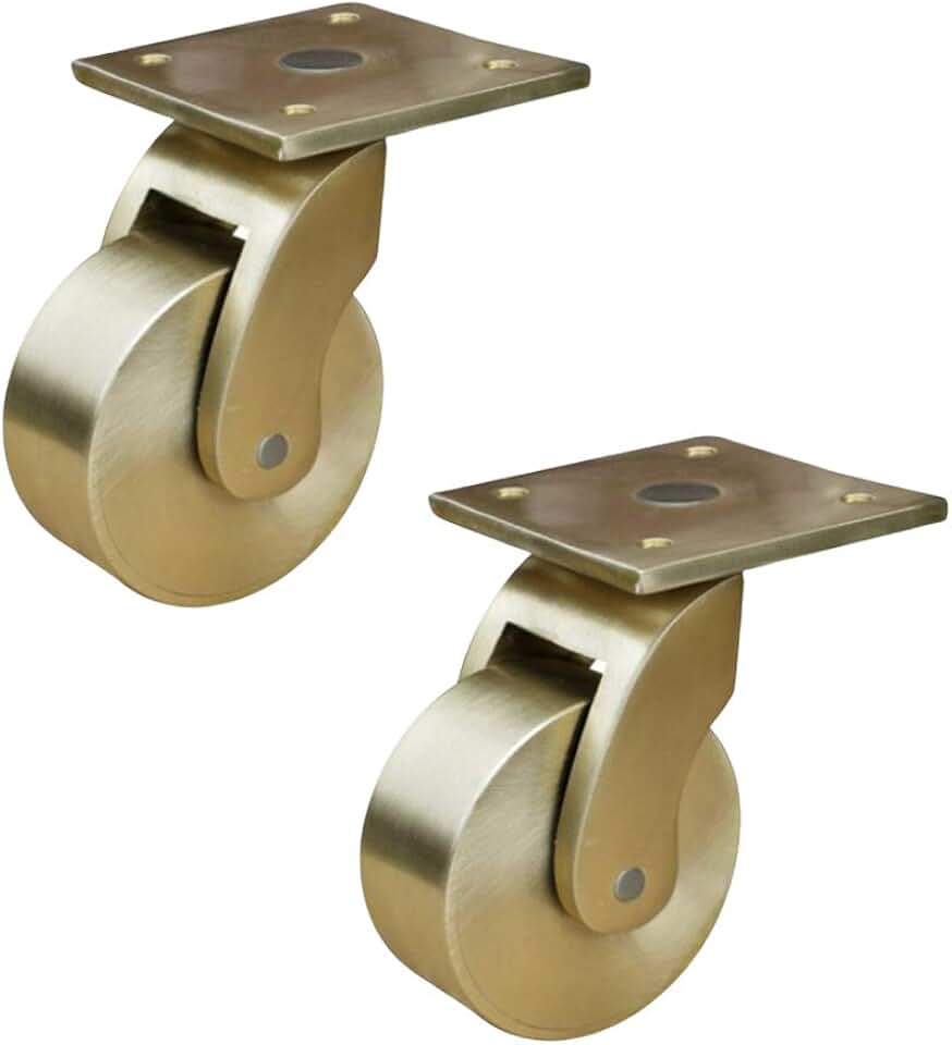 Solid Brass Castor Wheels,60mm Furniture Caster,360 Degree Rotating Swivel Casters,Replacement Castors,No Scratches/Noise,for Home Furniture,2 Pcs