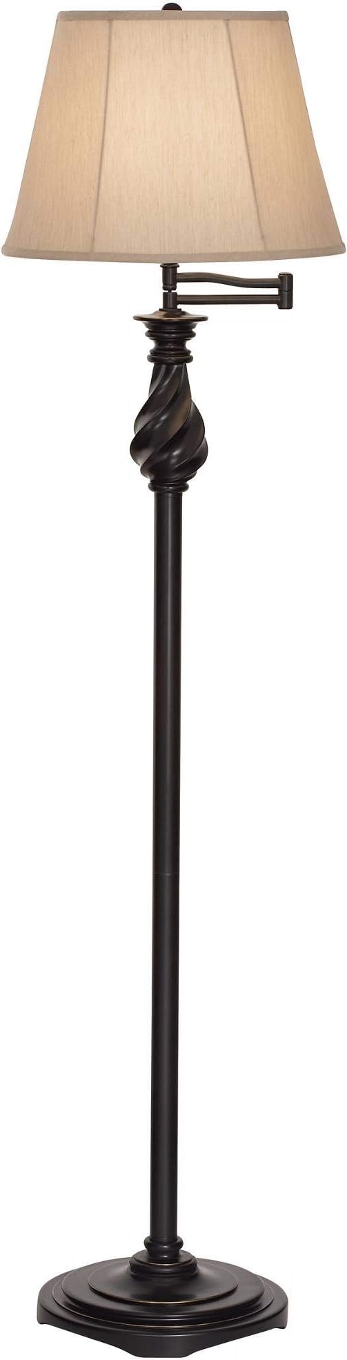 Regency Hill Traditional Adjustable Swing Arm Floor Lamp 58