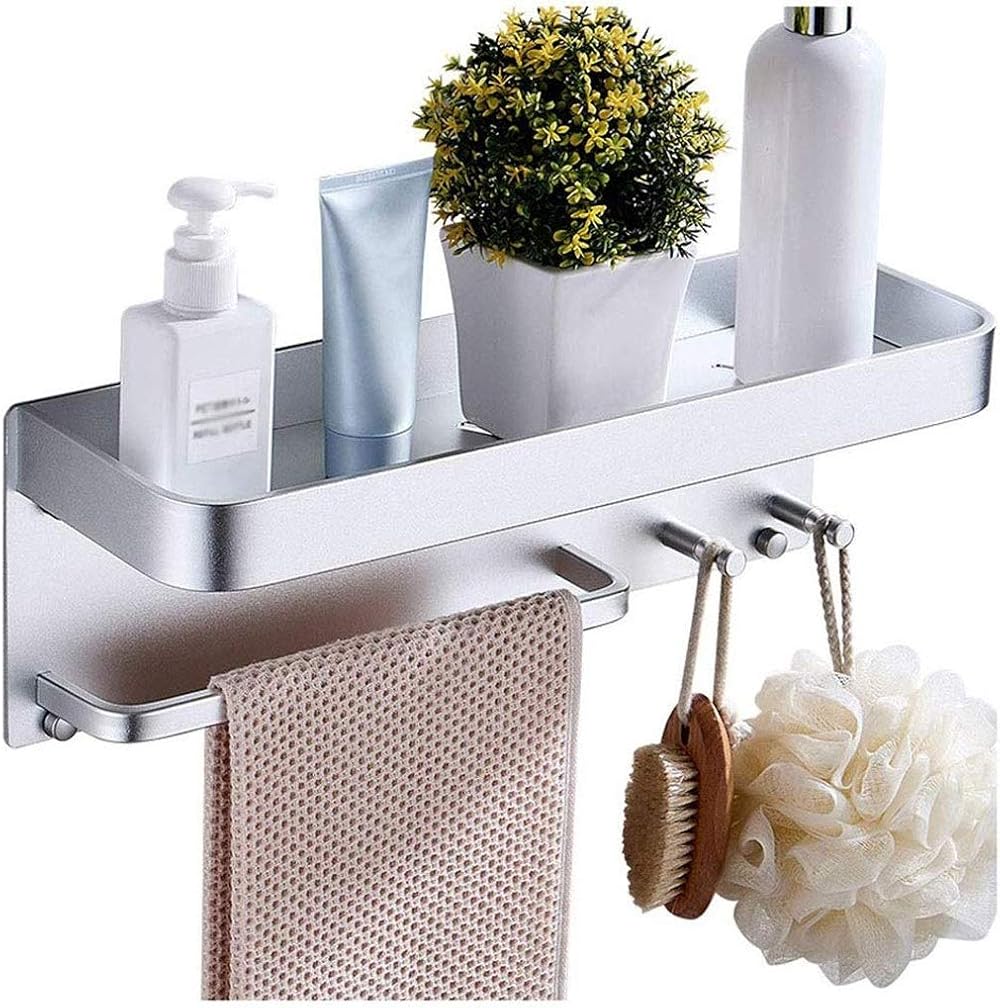 Towel Rack - Bathroom Shelf Storage Shelf Toilet Towel Rack Coat Hook(Onecolor)