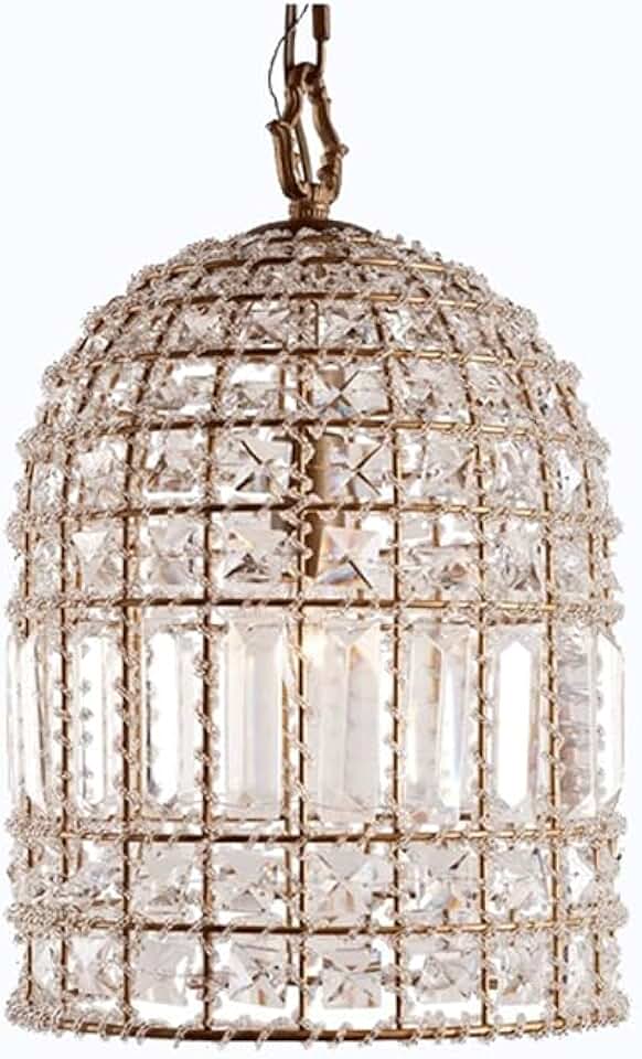 French Antique Crystal Chandelier，American Dining Room Lights, Vintage Balcony Light Fixtures Ceiling Hanging Vintage Rustic Light Fixture for Dining Room Living Room Foyer Porch Kitchen Isl