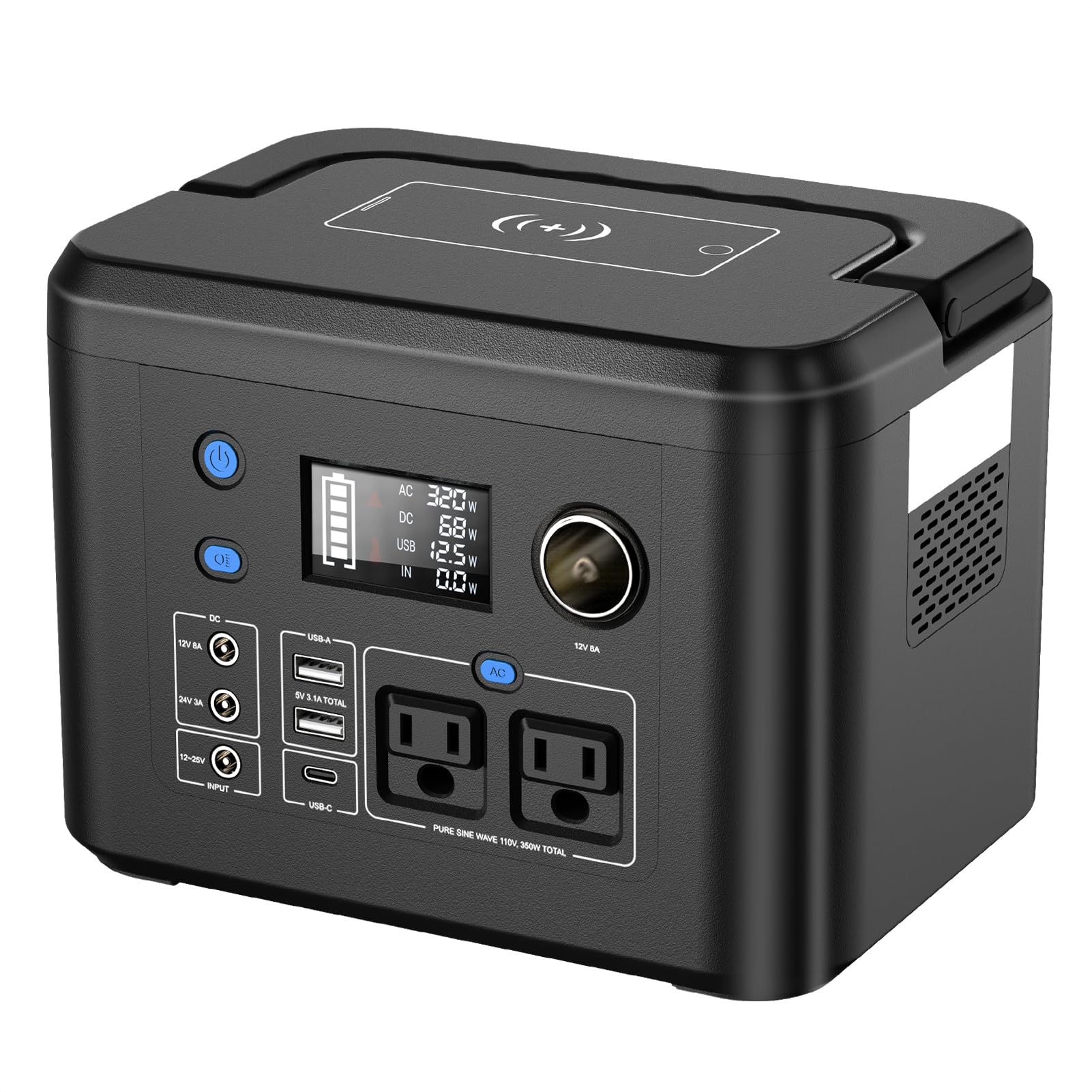 Portable Power Station 350W, Powkey 260Wh/70,000mAh Backup Lithium Battery