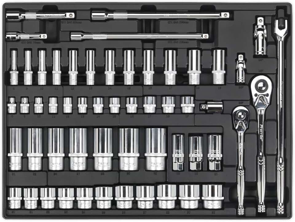 Sealey TBT31 Tool Tray with Socket Set 55pc 3/8