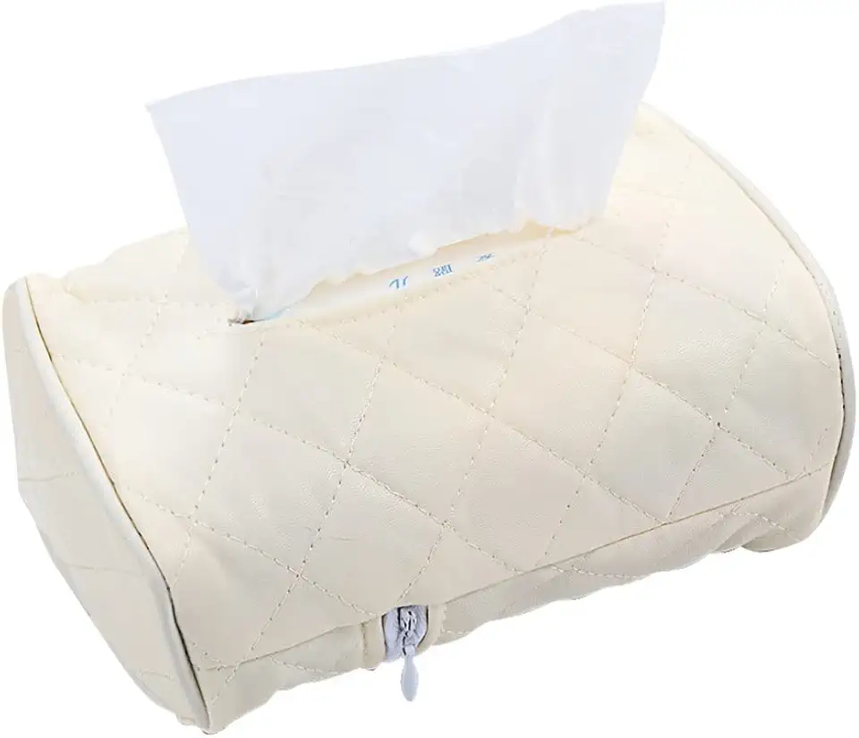 Rectangular Leather Tissue Box Household Car Paper Box Soft Leather Storage Box (Color : Black Size : 17 x 11.5 x 7 cm) (Beige 17 x 11.5 x 7 cm)