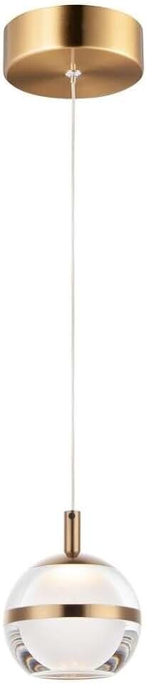 ET2 E24591-93NAB Swank Collection One-Light Dimmable LED Adjustable Height Pendant - Natural Aged Brass Finish I Steel Frame I 3000K I Contemporary Modern Light Fixture I