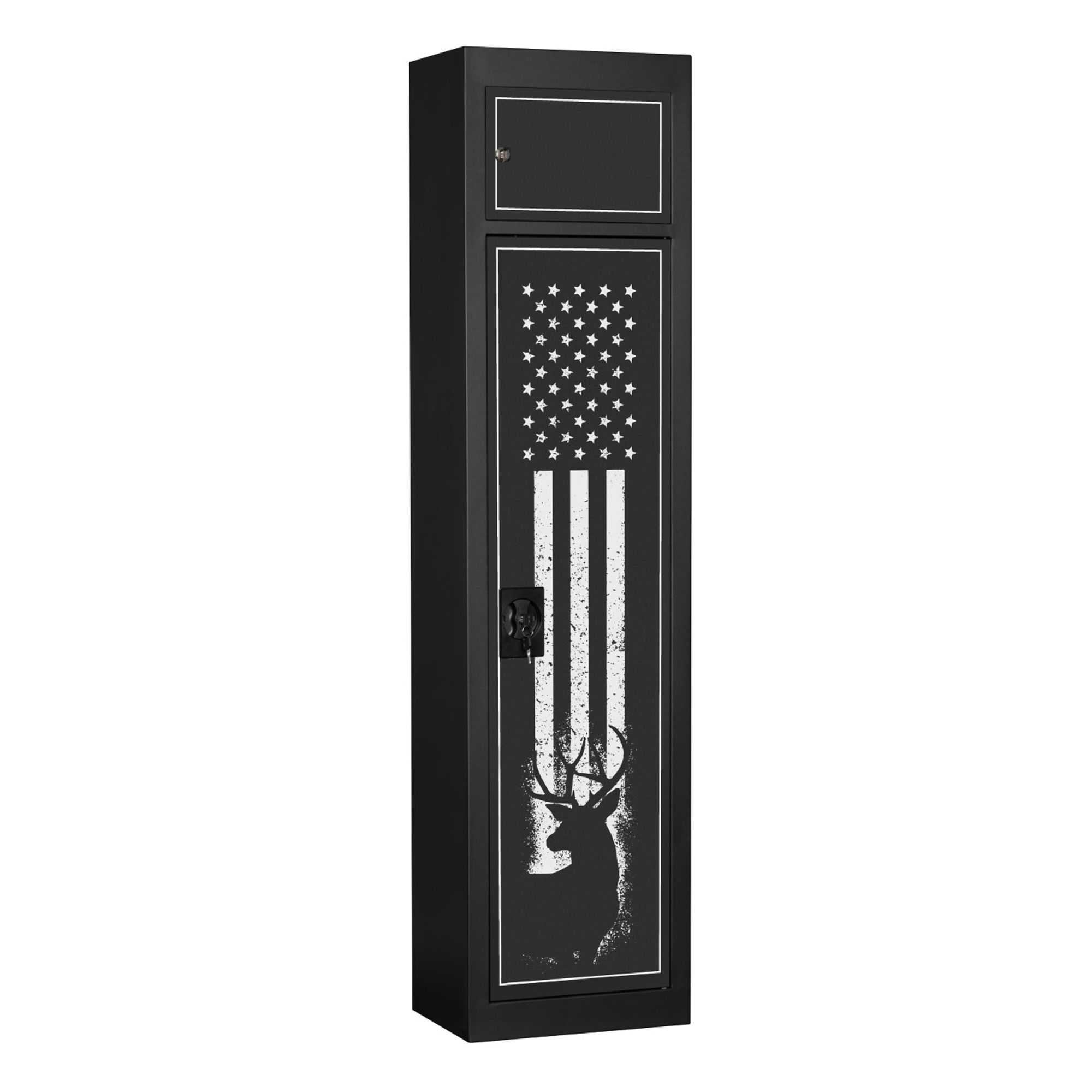 American Furniture Classics 5 Rifle Metal Home Gun Safe Locking Storage Cabinet