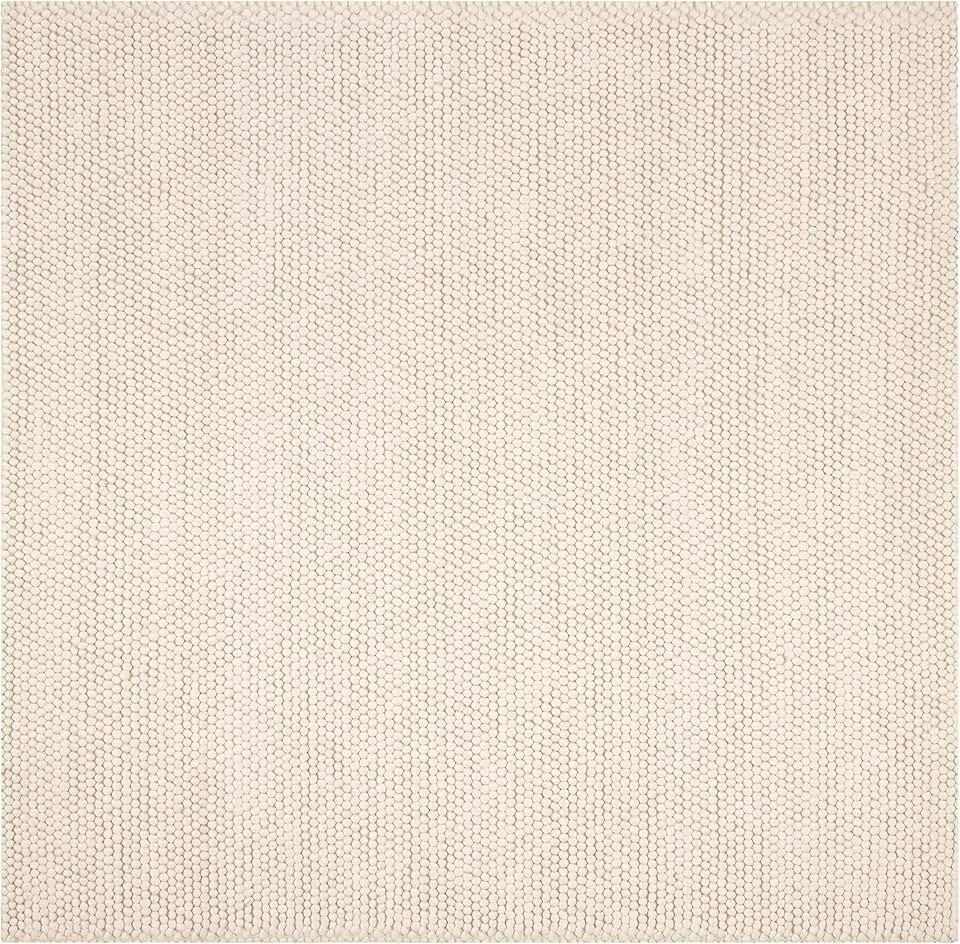 SAFAVIEH Natura Collection Area Rug - 8' Square, Ivory, Handmade Wool, Ideal for High Traffic Areas in Living Room, Bedroom (NAT620A)