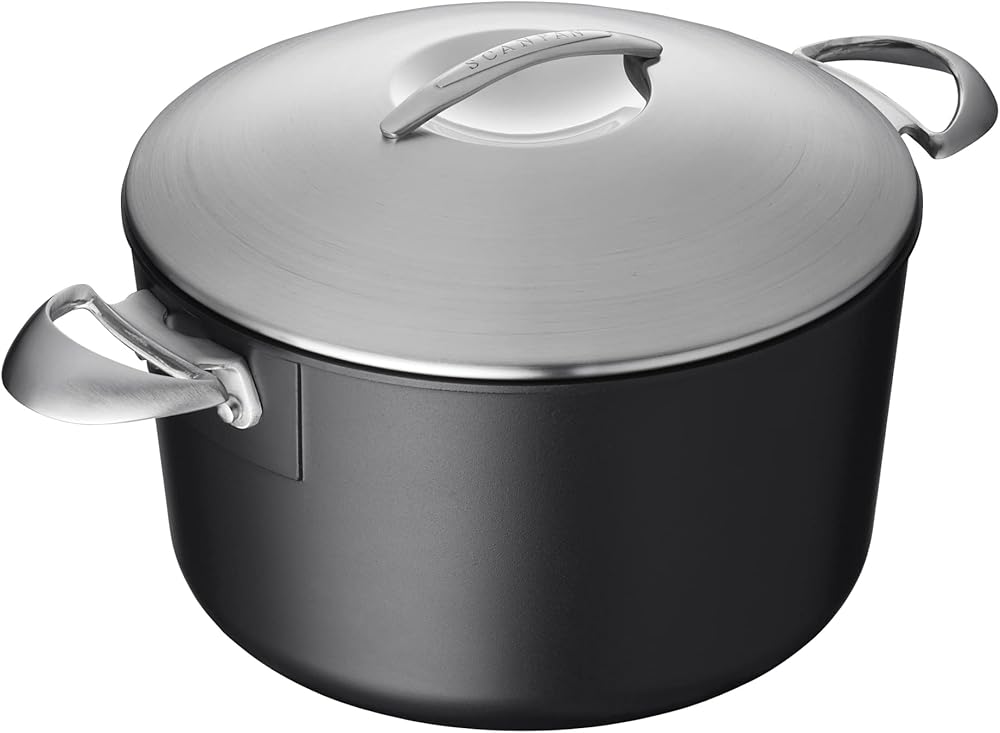 SCANPAN Professional 7 qt Dutch Oven with Lid - Easy-to-Use Nonstick Cookware - Dishwasher, Metal Utensil & Oven Safe - Made in Denmark