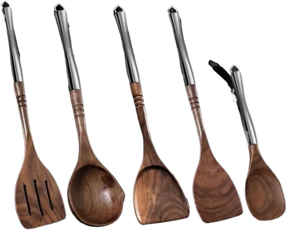 DFHBFG Kitchen Utensils Set, For Non-stick Pan Kitchen Tool Ladle And Wok Spatulas, 5 pieces