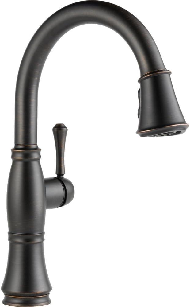 Delta Faucet Cassidy Oil Rubbed Bronze Deck Mount Kitchen Faucet with Pull Down Sprayer, 9197-RB-DST