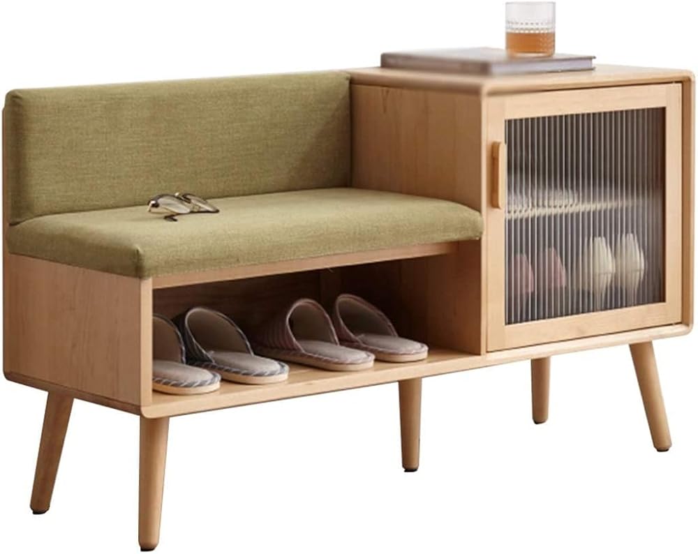 Shoe Storage Bench Entryway Hallway Furniture, Shoe Bench Rack with Storage Nordic Multifunctional, Shoe Bench with Cushion at The Entrance Simple Bedroom Storage Shoe Rack