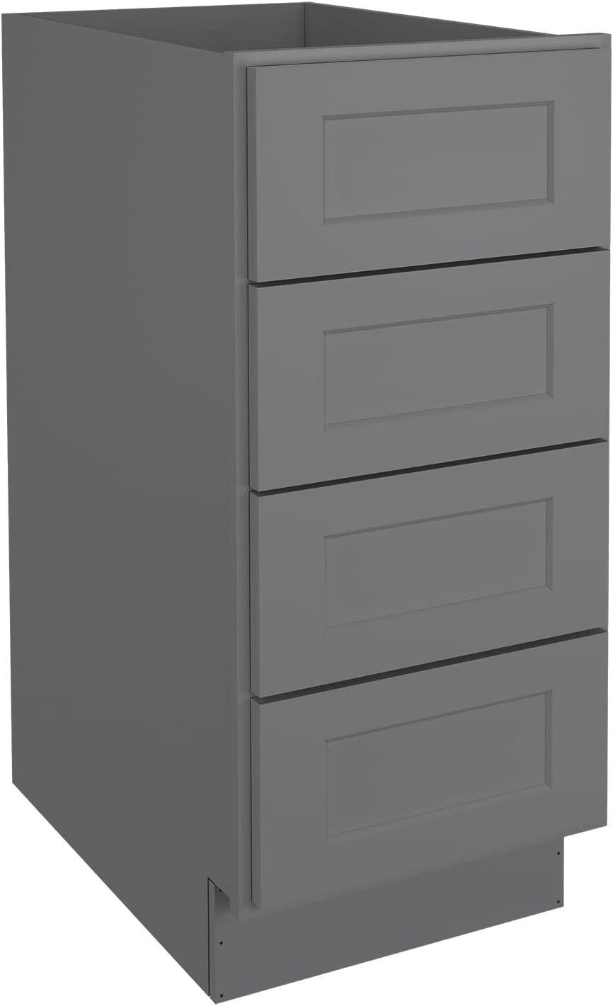 LOVMOR Kitchen Base Cabinets, Drawer Base Cabinet, 4-Drawer,Soft Close Hardware, 24 x 15 x 34.5 inch