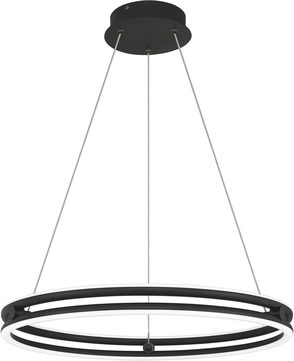Quoizel Platinum Collection PCGVS2824MBK Graves Transitional Pendant Ceiling Light Fixture, Integrated LED 47 Watts, 2