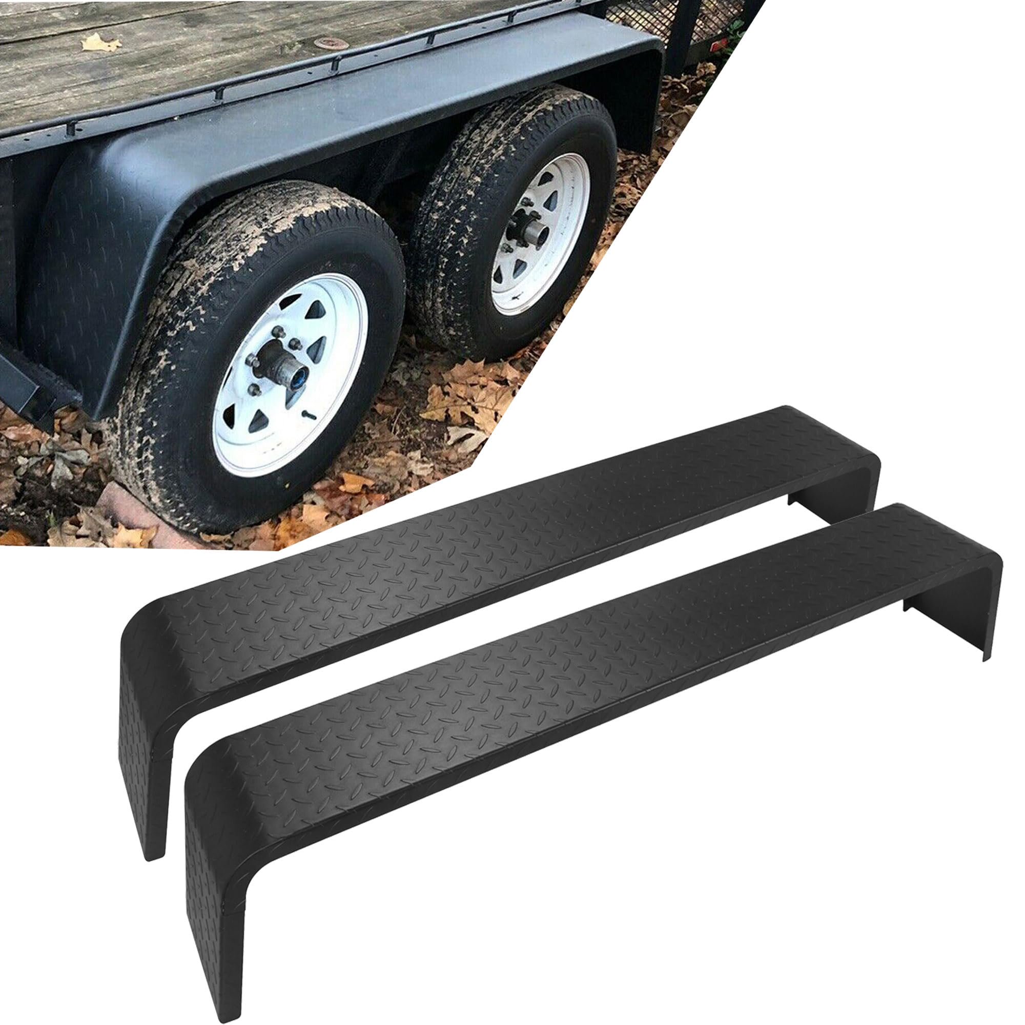 Towallmark Trailer Fenders Steel 14 Gauge Diamond Tread Plate Tandem Axle 72-7/8