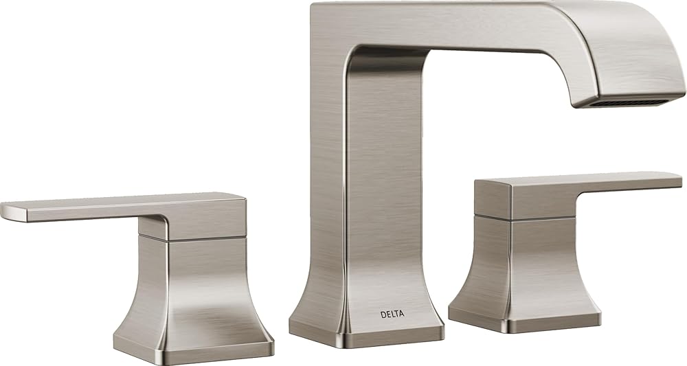 Delta Faucet Velum Curved Spout Roman Tub Faucet, Brushed Nickel Tub Filler, Roman Tub Trim, Deck Mount Tub Faucet, Bathtub Faucet, Tub Spout, Stainless T2739-SS (Valve Not Included)