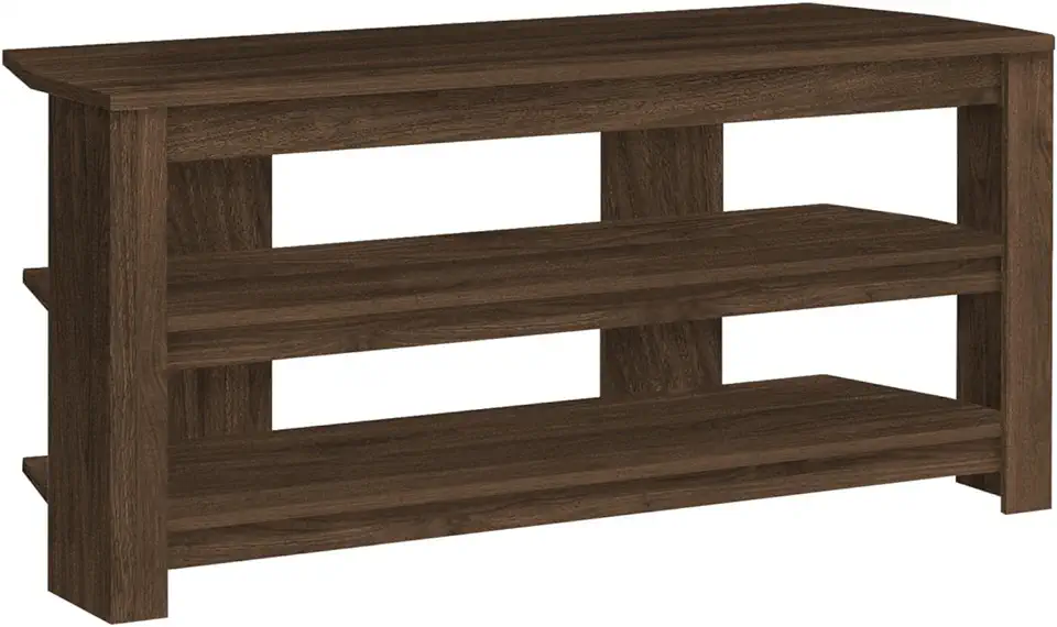 Monarch Specialties I 2505 Tv Stand, 42 Inch, Console, Media Entertainment Center, Storage Shelves, Living Room, Bedroom, Laminate, Walnut, Contemporary, Modern