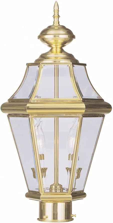 2264-02 Georgetown 2-Light Outdoor Post Head, Polished Brass
