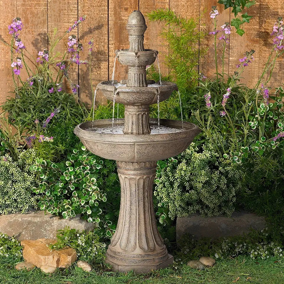 Farron Rustic Outdoor Floor Water Fountain 46