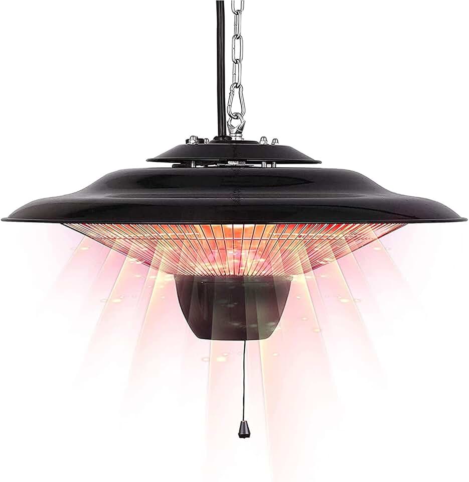 Electric Hanging Ceiling Patio Heater, Waterproof Umbrella Type Space Heater, Small Outdoor Patio Heater, for Balcony Courtyard Garden