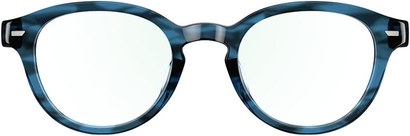 Echo Frames (3rd Gen) | Smart audio glasses with Alexa | Round frames in Blue Tortoise with blue light filtering lenses