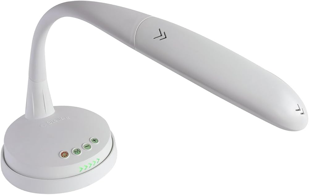 Stella GO 12W Portable Task Lamp, Dimmable, Custom Color Temperature, Adjustable, and Remote Controlled Modern Standing Lamp for Living Room, Bedroom, and Office Lighting (White)