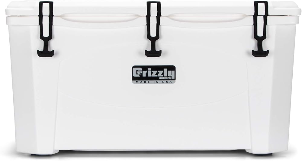 Grizzly 75 Cooler | 75 qt Ice Chest Durable Rotomolded Insulated | Made in USA | Warranty for Life | for Beach Boat Camping Fishing Hunting | G75