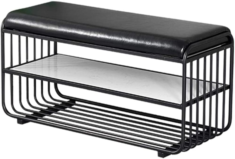 Shoe Storage Bench Entryway Hallway Furniture, Storage Benches Entryway Shoe Storage Clothing Store Household Shoe Stool Cloakroom PU Bench Powder Room Nordic Soft Cushion(80 * 45 * 50cm)