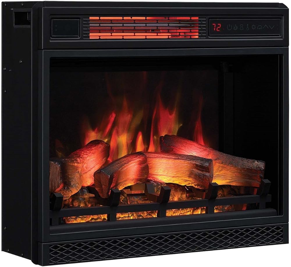 ClassicFlame 23II042FGL 3D Infrared Quartz Fireplace Insert with Safer Plug and Sensor, 23