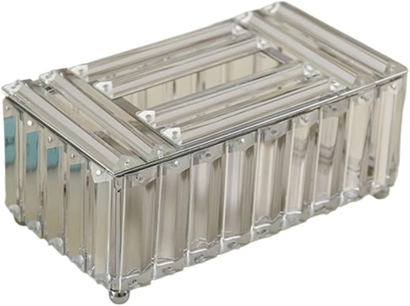 DGSEFD-8 Nordic Living Room Crystal Tissue Box Home Napkin Paper Storage Box Toilet(White-Fruit peach5)