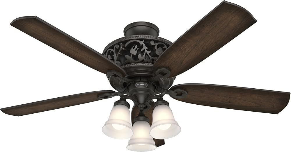 Fan Company, 59546, 54 inch Promenade Brittany Bronze Ceiling Fan with LED Light Kit and Handheld Remote