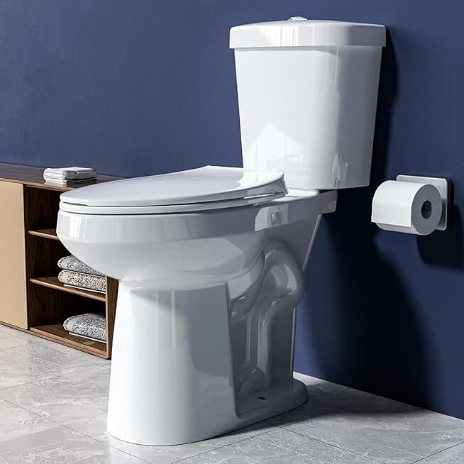 Extra Tall Toilet 21 Inch - Elongated Toilet Dual Flush Av 1.28 GPF,Two Piece High Toilet for Seniors,Comfort Bowl Height Bathroom Toilet for Elderly & Pregnant & Disabled & Tall,12” Rough In