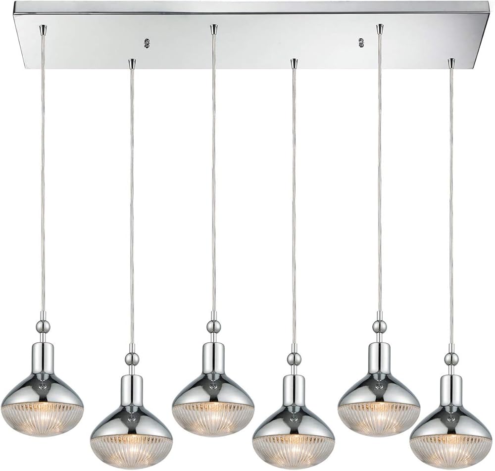 56623/6RC Pendant Light, Polished Chrome