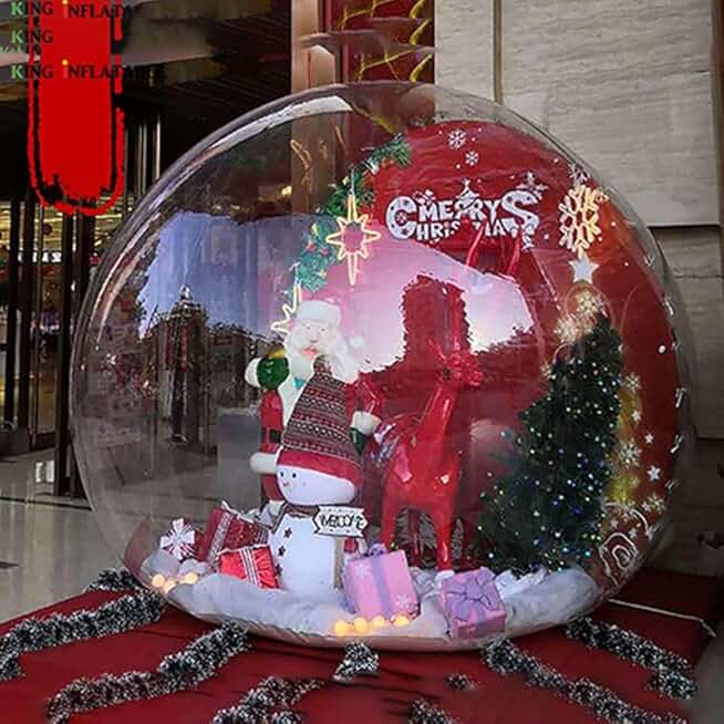 Inflatable Snow Globe 10ft Giant Transparent Bubble Tent Outdoor with Blower Inflatable Bubble Igloo Tent for Festival, Christmas Decoration, Advertising Event Exhibition