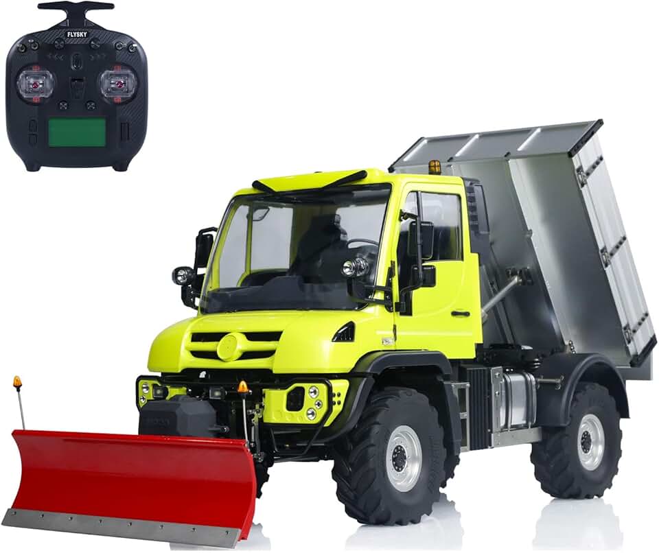 1/10 U423 4X4 RC Hydraulic Crawler Car Model RC Off-Road Dumper Car with Snow Blade Metal Bucket 2-Speed Transmission Light Sound ST8 Remote Controller