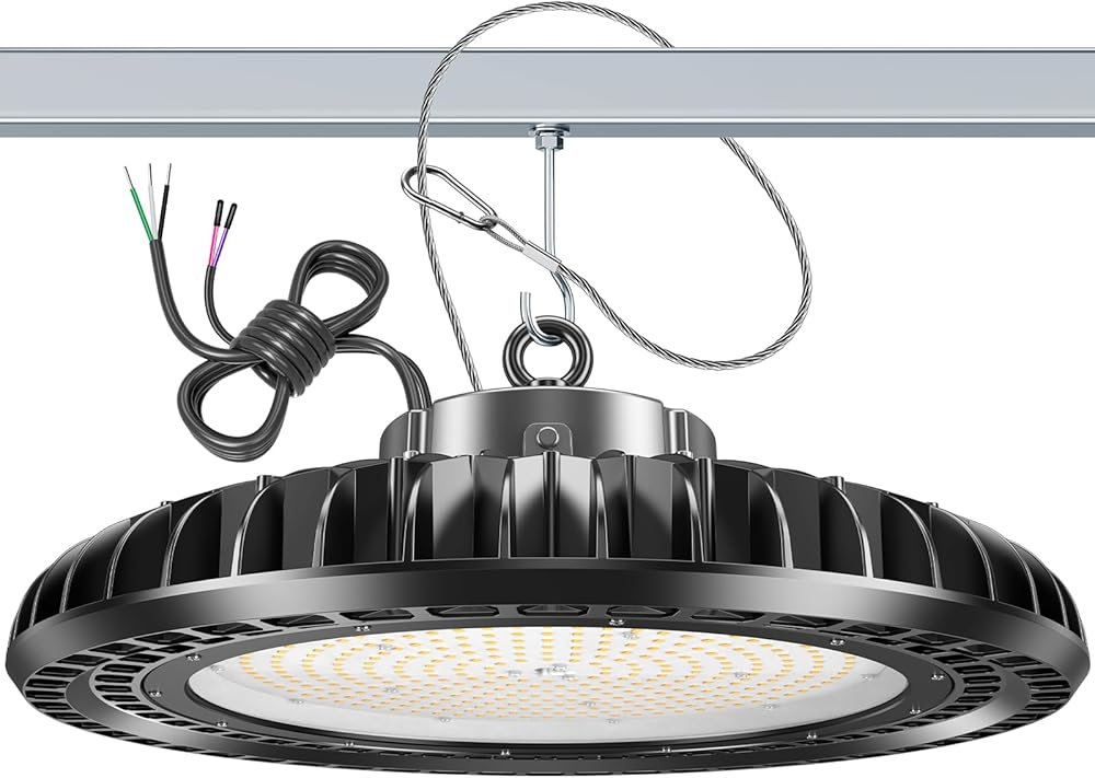 500W UFO Led High Bay Light 72500lm 5000K 1-10V Dimmable High Bay Led Lights Led High Bay Lights Alternative to 1600W MH/HPS for Gym Factory Warehouse Shop Barn Garage