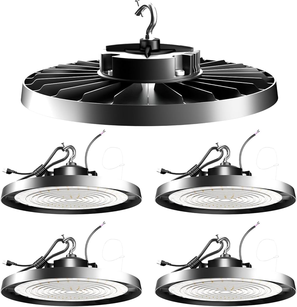 400W LED High Bay Light 60000LM (Eqv.1500W HPS) 0-10V Dimmable Commercial Bay Lighting, AC100-277V 5000K High Bay LED Light Energy Saving 6570KW*5/Y (5Hrs/Day) 𝟓𝐘𝐫𝐬 𝐖𝐚𝐫𝐫𝐚𝐧𝐭𝐲-5 Pack