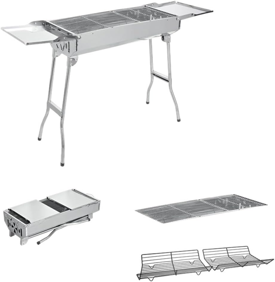 Outdoor Folding Portable Barbecue Rack BBQ Charcoal Household Barbecue Thickened Stainless Steel
