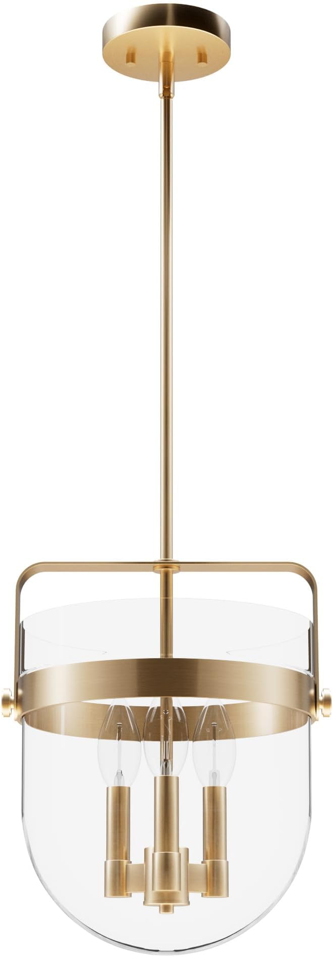 Hunter - Karloff 3-light Alturas Gold, Medium Size Pendant Light, Dimmable, Casual Style, Urn Shaped, for Bedrooms, Kitchens, Dining, Living Rooms - 19834