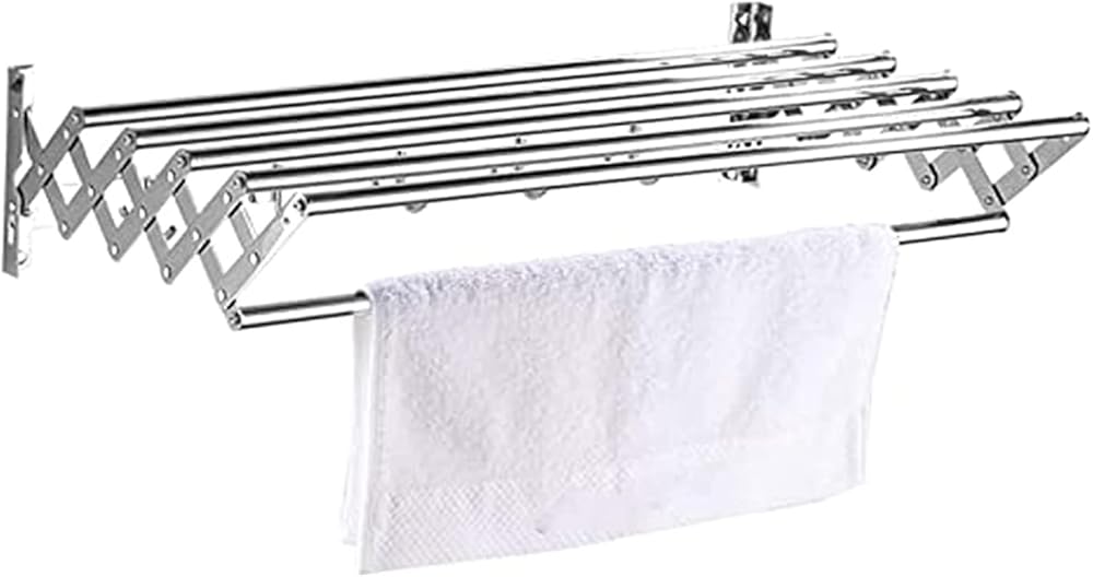 Wall Mounted Laundry Drying Rack Collapsible Foldable Expandable Retractable Clothes Airer Indoor Towel Rack Space-Saving (Size : 60cm/23.6in)