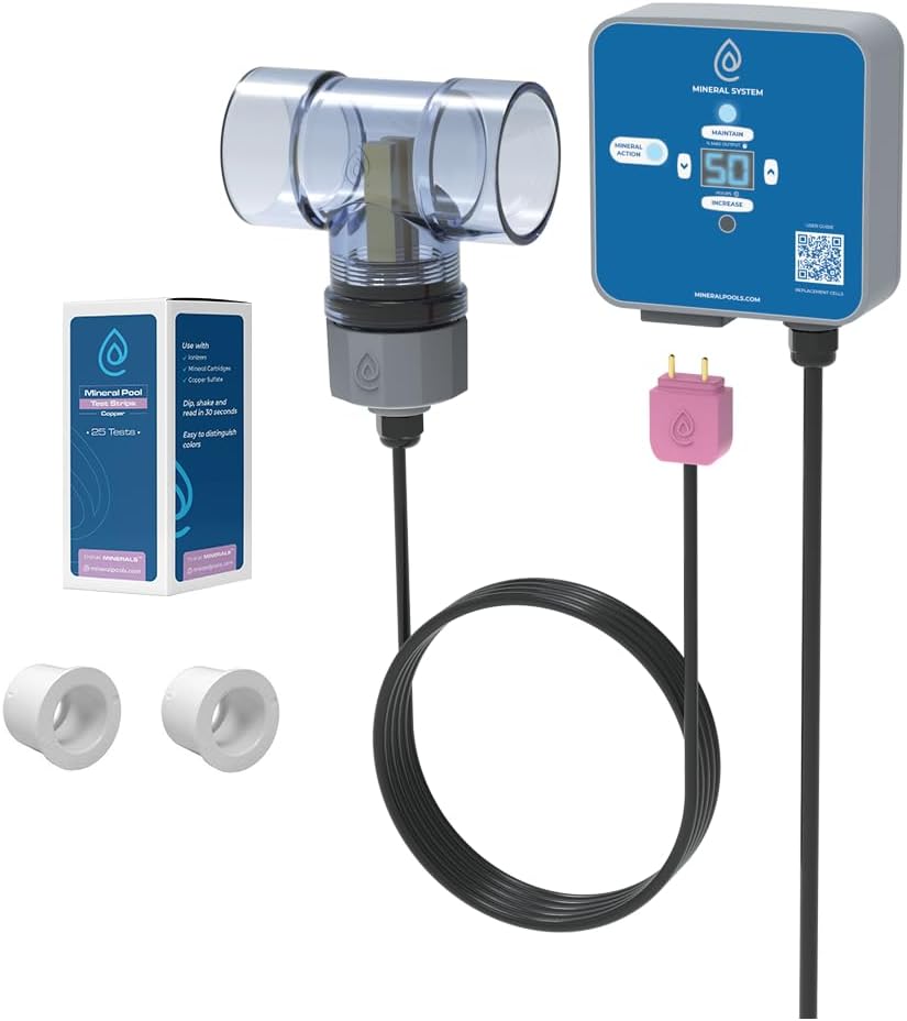 ClearBlue Mineral System - EPA Registered Ionizer for Pools and Hot Tubs (Hot Tubs - AMP Plug)