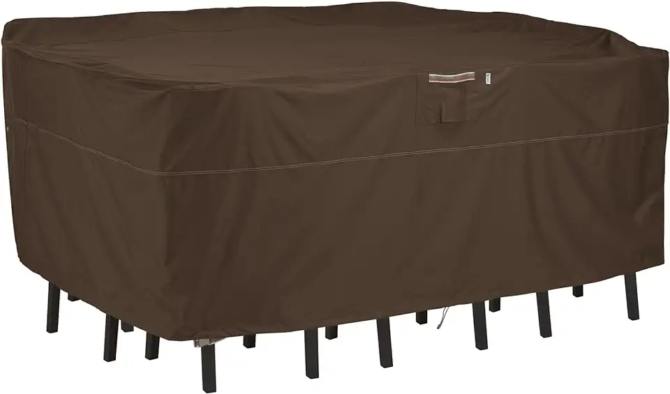 Classic Accessories Madrona Waterproof 108 Inch Rectangular/Oval Patio Bar Table & Chair Cover