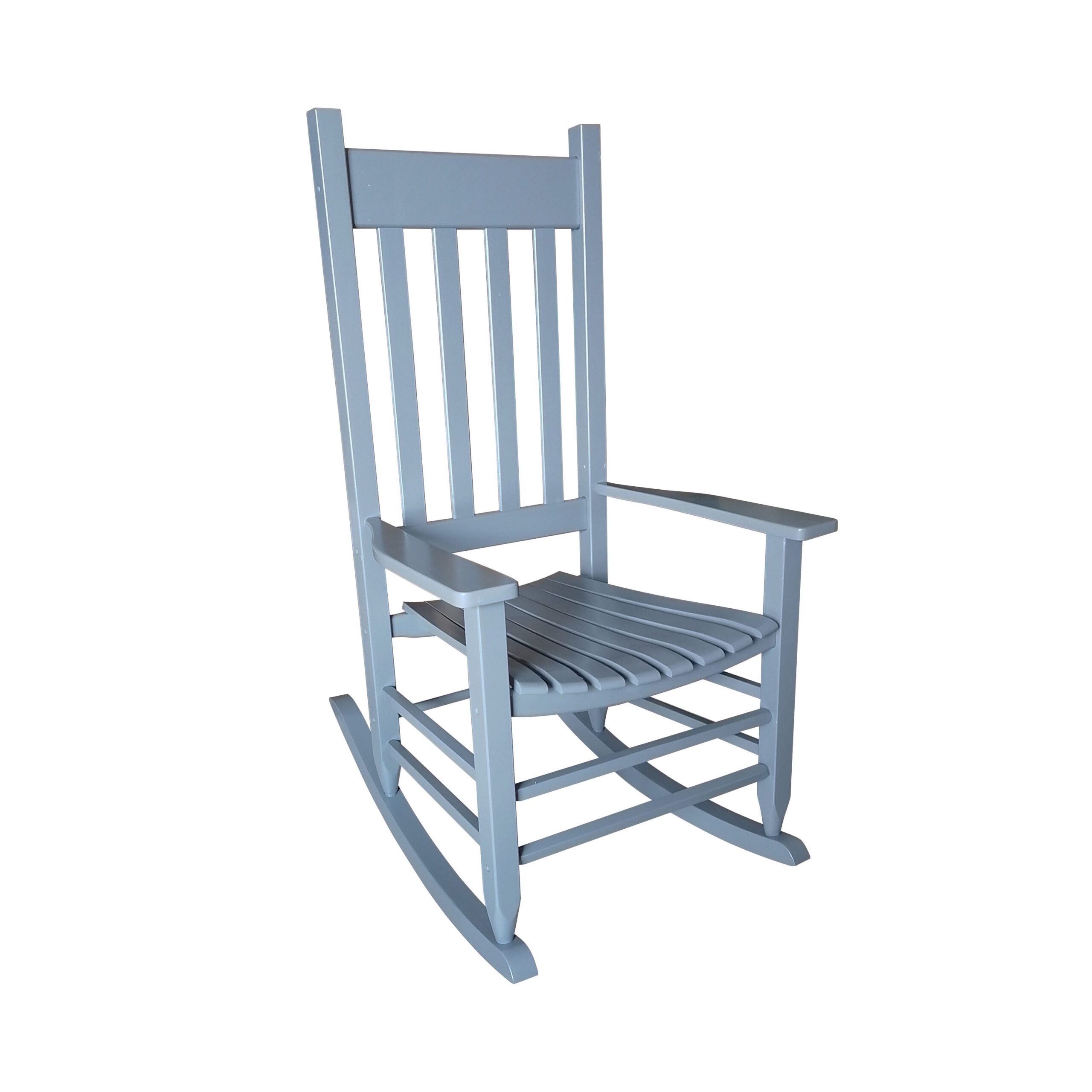 Style Selections Grey Wood Frame Rocking Chair with Slat Seat